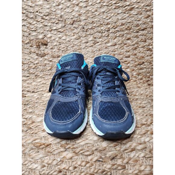 Skechers Sport Womens Black Blue Flex Sole Running Walking Athletic Size 8 - Picture 3 of 11